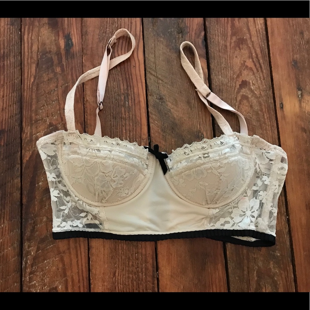 Anthropologie Cream and Black Bra by Eloise